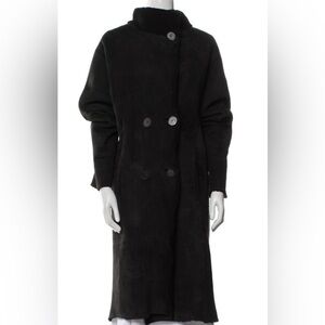 Elegant Black sheepskin shearling  Women's Coat